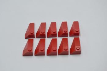 Preview: LEGO 10 x Keilstein FlÃ¼gel rot Red Wedge 4x2 Triple Left 43710