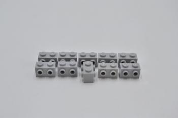 Preview: LEGO 10 x Snot Konverter neuhell grau Light Bluish Gray Brick Modified 1x2 52107