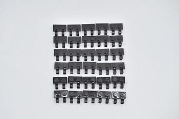 Preview: LEGO 30 x Platte 1x2 mit 2 Clips schwarz plate with two clips black 60470