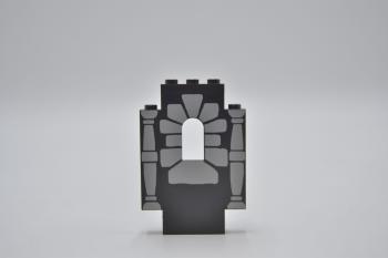 Preview: LEGO Burgmauer bedruckt schwarz Black Panel 2x5x6 Wall with Window 4444pb04