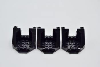 Preview: LEGO 3 x Cockpit Fahrgestell schwarz Black Cockpit 6x6x3 1/3 Octagonal 30200