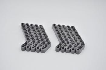 Preview: LEGO 10 x Technic Liftarm neues dunkelgrau Dark Bluish Gray 3x7 Bent Thick 32271