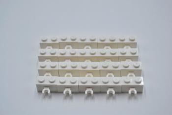 Preview: LEGO 20 x Stein weiÃŸ White Brick Modified 1x2 with Open O Clip Thick 30237b