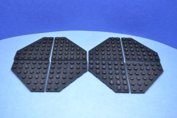 Preview: LEGO 8 x FlÃ¼gelplatte schwarz Black Wedge Plate 6x6 Cut Corner 6106