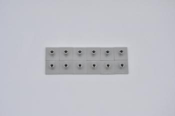 Preview: LEGO 12 x Platte Pin oben althell grau Light Gray Tile 2x2 with Pin 2460