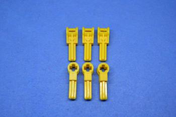 Preview: LEGO 6 x Technik Technic Verbinder Kreuzachse gelb yellow lever 6553 655324