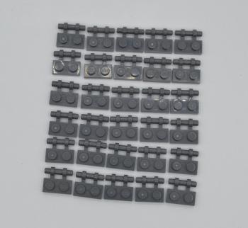 Preview: LEGO 30 x Platte Griff neues dunkelgrau Dark Bluish Gray Plate 1x2 Handle 2540