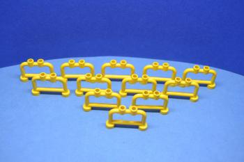 Preview: LEGO 12 x GelÃ¤nder Zaun Gelb Yellow Bar 1x4x2 with Open Studs 4083