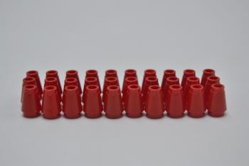 Preview: LEGO 30 x Kegel mit Rille rot Red Cone 1x1 with Top Groove 4589b