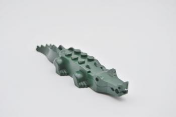 Preview: LEGO Tier Krokodil dunkelgrÃ¼n Dark Green Alligator Crocodile 8 Teeth 6026c01