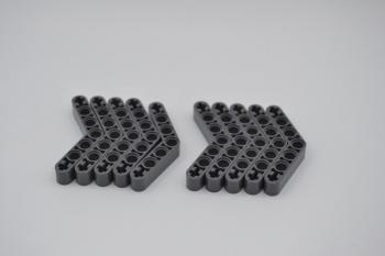 Preview: LEGO 10 x Technic Liftarm neues dunkelgrau Dark Bluish Gray 1x7 Bent Thick 32348