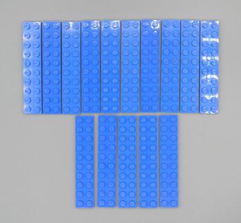 Mobile Preview: LEGO 15 x Basisplatte Bauplatte Grundplatte blau Blue Plate 2x10 3832 383223