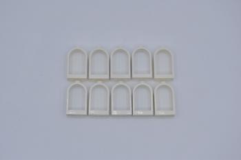Preview: LEGO 10 x Bogenfenster weiÃŸ White Window 1x2x2 2/3 with Rounded Top 30044