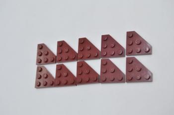 Preview: LEGO 10 x Ecke FlÃ¼gel Platte dunkelrot Dark Red Wedge Plate 3x3 Cut Corner 2450