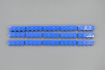 Preview: LEGO 15 x Konverterstein blau Blue Brick Modified 1x4 with 4 Studs 30414