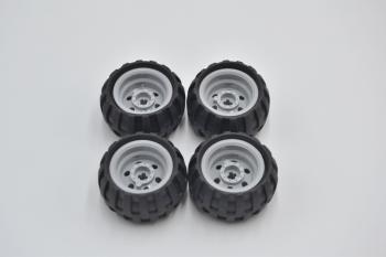 Preview: LEGO 4 x Rad Reifen neuhell grau Light Bluish Gray Wheel Tire 43.2x26 56145c04