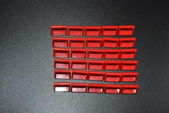 Preview: LEGO 30 x Bügel Fliese 1x2 mit Griff rot red slab with handle 2432 243221