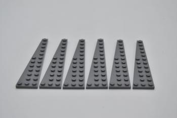 Preview: LEGO 6 x FlÃ¼gelplatte links neues dunkelgrau Dark Bluish Gray 12x3 Left 47397