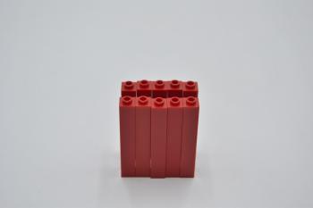 Preview: LEGO 10 x StÃ¼tze offen rot Red Brick 1x1x5 Blocked Open Stud or Hollow 2453a