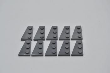 Preview: LEGO 10 x FlÃ¼gelplatte neues dunkelgrau Dark Bluish Gray Plate 3x2 Left 43723