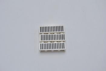 Preview: LEGO 3 x Stein bedruckt weiÃŸ White Brick 1x4 Grille Pattern 15 Bars 3010p04