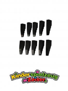 Preview: LEGO 10 x Keilstein FlÃ¼gel schrÃ¤g links schwarz Black Wedge 6x2 Left 41748