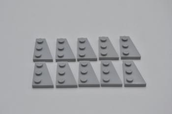 Preview: LEGO 10 x FlÃ¼gelplatte rechts neuhell grau Light Bluish Gray 3x2 Right 43722