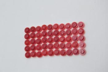 Preview: LEGO 50 x Rundplatte Rundstein transparent rot Trans-Red Plate Round 1x1 4073