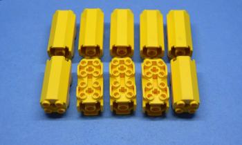 Preview: LEGO 10 x SÃ¤ule gelb Yellow Brick Modified Octagonal 2x2x3 1/3 Side Studs 6042