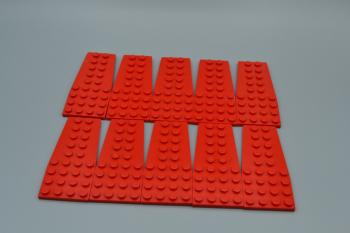 Preview: LEGO 10 x Keilplatte FlÃ¼gel rot Red Wedge Plate 4x9 without Stud Notches 2413