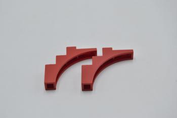 Preview: LEGO 2 x Bogenstein BrÃ¼cke rot Red Brick Arch 1x5x4 Continuous Bow 2339