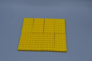 Preview: LEGO 8 x Basisplatte Bauplatte Grundplatte gelb Yellow Basic Plate 4x8 3035