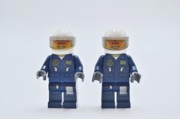 Preview: LEGO 2 x Figur Minifigur Polizei Forest Police Helicopter Pilot cty0267