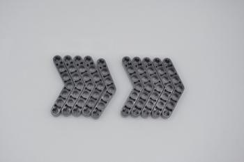 Preview: LEGO 10 x Technic Liftarm neues dunkelgrau Dark Bluish Gray 1x7 Bent Thick 32348