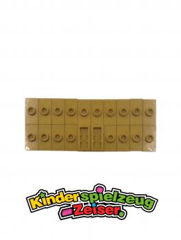 Preview: LEGO 20 x Fliese mit Noppe Pearl Gold Plate Modified 1x2 w. 1 Stud Groove 15573