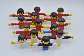 Preview: LEGO 14 x alte Großkopf Figuren Kopfbedeckung Classic rot schwarz weiß vintage