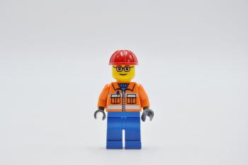 Preview: LEGO Figur Minifigur Minifigures Town City Construction Worker Orange cty0110a