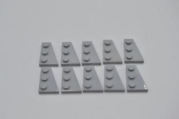 Preview: LEGO 10 x FlÃ¼gelplatte rechts neuhell grau Light Bluish Gray 3x2 Right 43722