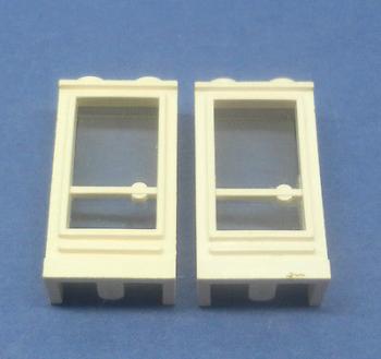 Preview: LEGO 2 x Tür Rahmen weiß 1x2x3 Griff rechts white old door handle right 33bc01