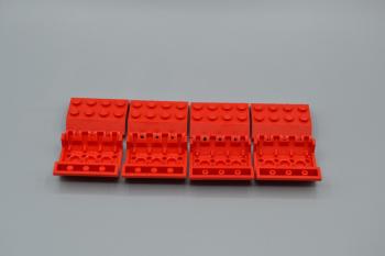 Preview: LEGO 8 x Dach DoppelschrÃ¤gstein rot Red Slope 45 4x4 Double with Hinge 4857