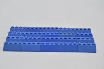 Preview: LEGO 20 x Dachstein SchrÃ¤gstein Dachziegel blau Blue Slope 45 2x4 3037
