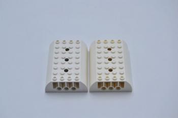 Preview: LEGO 2 x Dachstein Zylinder weiÃŸ White Slope Curved 6x8x2 Double 45411