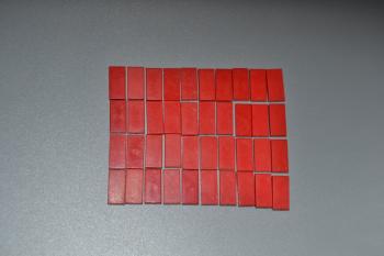 Preview: LEGO 40 x Fliese mit Rille rot Red Tile 1x2 with Groove 3069