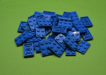 Mobile Preview: LEGO 40 x Basisplatte 2x3 blau blue basic plate 3021 302123