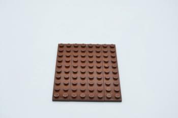 Preview: LEGO 4 x Basisplatte Bauplatte Grundplatte alt braun Brown Basic Plate 2x10 3832