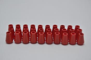 Preview: LEGO 30 x Kegel ohne Rille rot Red Cone 1x1 without Top Groove 4589