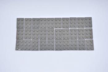Preview: LEGO 30 x Basisplatte Bauplatte alt dunkelgrau Dark Gray Basic Plate 2x3 3021 