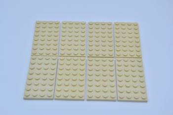 Preview: LEGO 8 x Basisplatte Bauplatte Grundplatte beige Tan Plate 4x8 3035 4191103