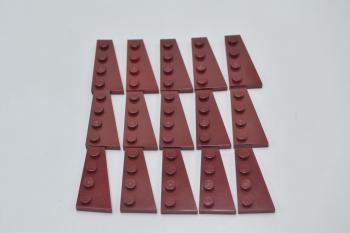 Preview: LEGO 15 x FlÃ¼gelplatte rechts dunkelrot Dark Red Wedge Plate 4x2 Right 41769