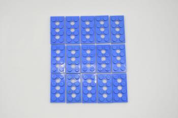 Preview: LEGO 15 x Technik Platte 3 Loch blau Blue Technic Plate 2x4 with 3 Holes 3709b
